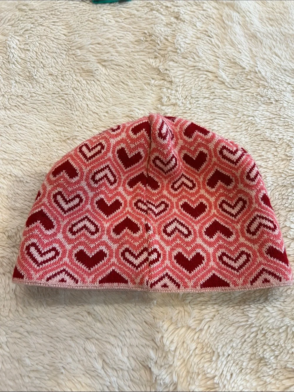 Bula Winter Hat Red Pink Hearts wool